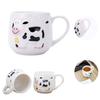 Ceramic Cute Cow Dairy Cattle Mugs Coffee Tea Milk Cups with Handle 414ml Drinkware Nice Gifts Animal Cartoon Breakfast Bottle