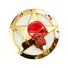 Large Round Star & Stylized Skull 3D Metal Emblem Badge, Universal Self‑Adhesive Rear Trunk Fender Car Exterior Decor Sticker