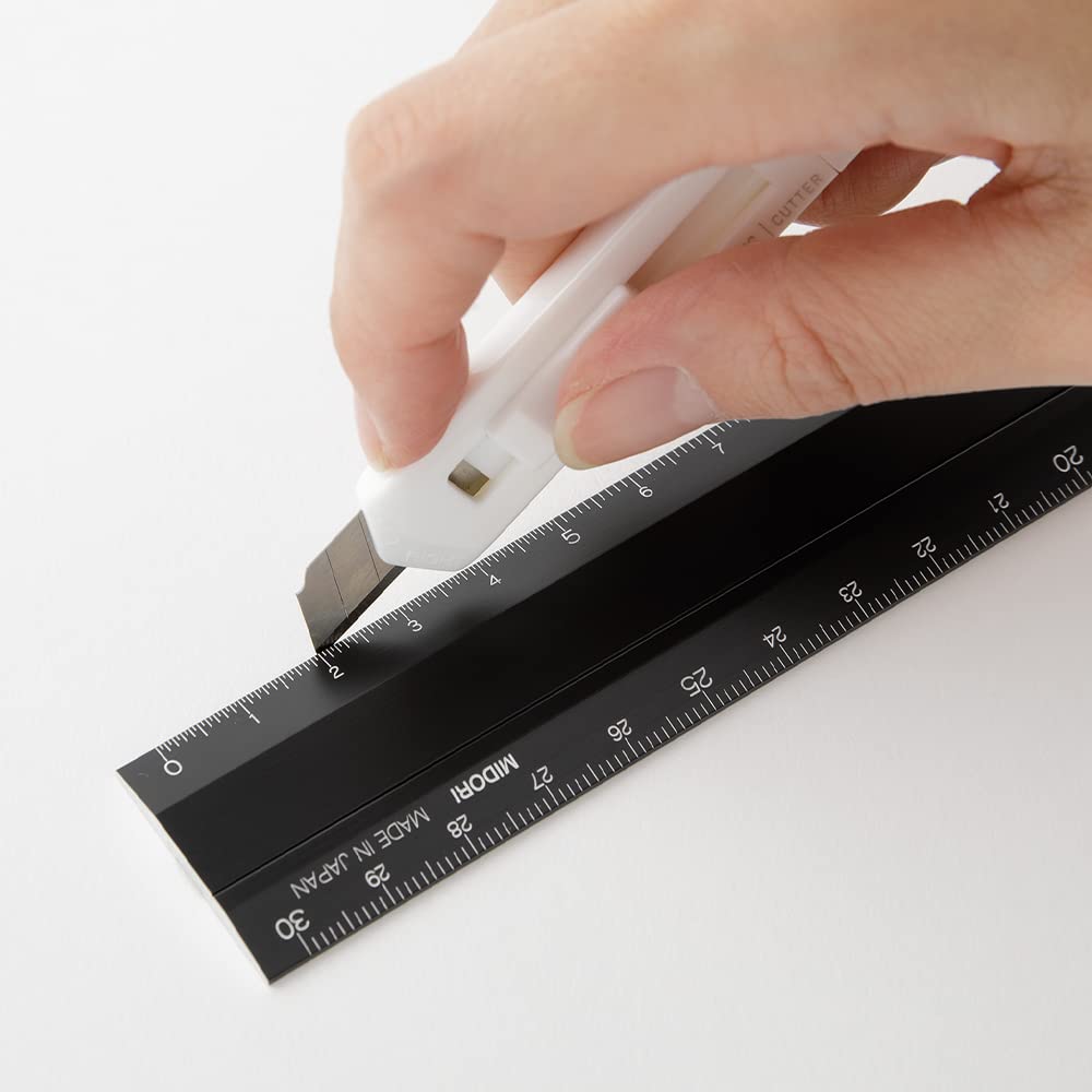 DESIGNPHIL MIDORI Aluminum Model 42286006 Multi-Ruler, 30cm, Black, A,