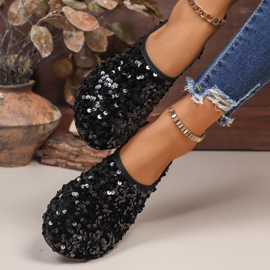 Women Flat Shoes Bling Women Loafers Platform Shiny Women's Casual Shoes Sequin Slippers Summer Ballet Women Lightweight Shoes