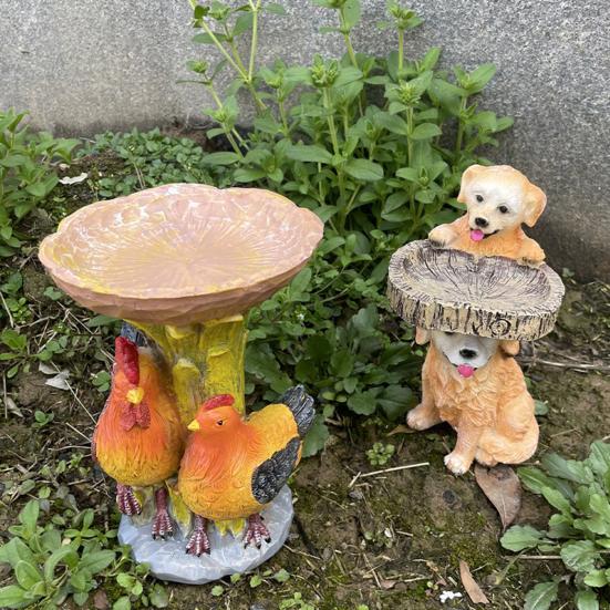 Кормушка для садовых птиц, полимерная статуэтка, уличная, для патио, двора, лужайки, отдельно стоящая, фея