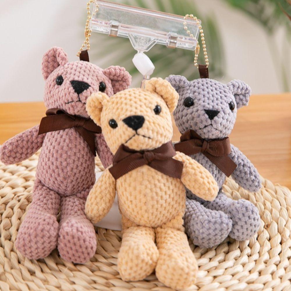 Soft Stuffed Mini Bear Dolls Creative Design Bear Plush Toy Pineapple Bear Plush Toys Key Pendant