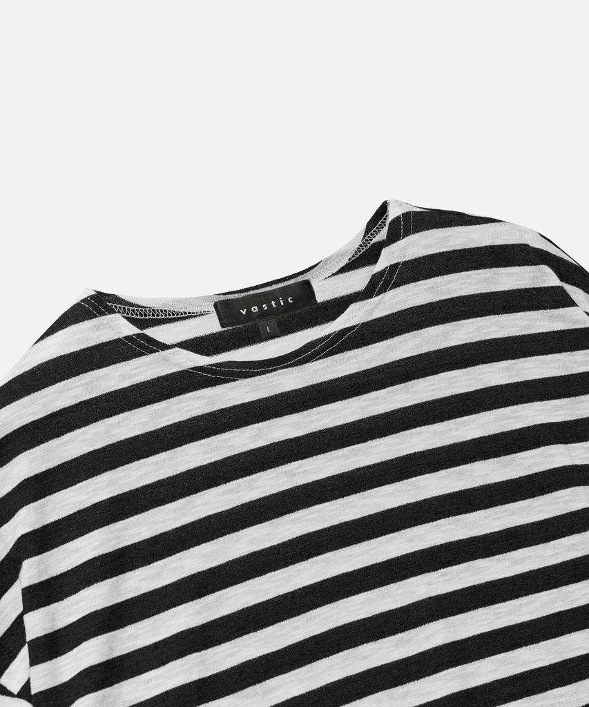 VASTIC Sloped Stripe Long Sleeve_Black / White