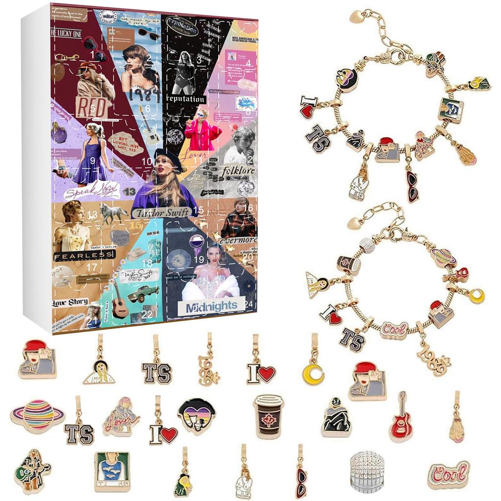 Подарки с адвент-календарем, набор для изготовления браслетов своими руками для детей и взрослых, рождественский календарь обратного отсчета на 24 дня, ювелирные подарки