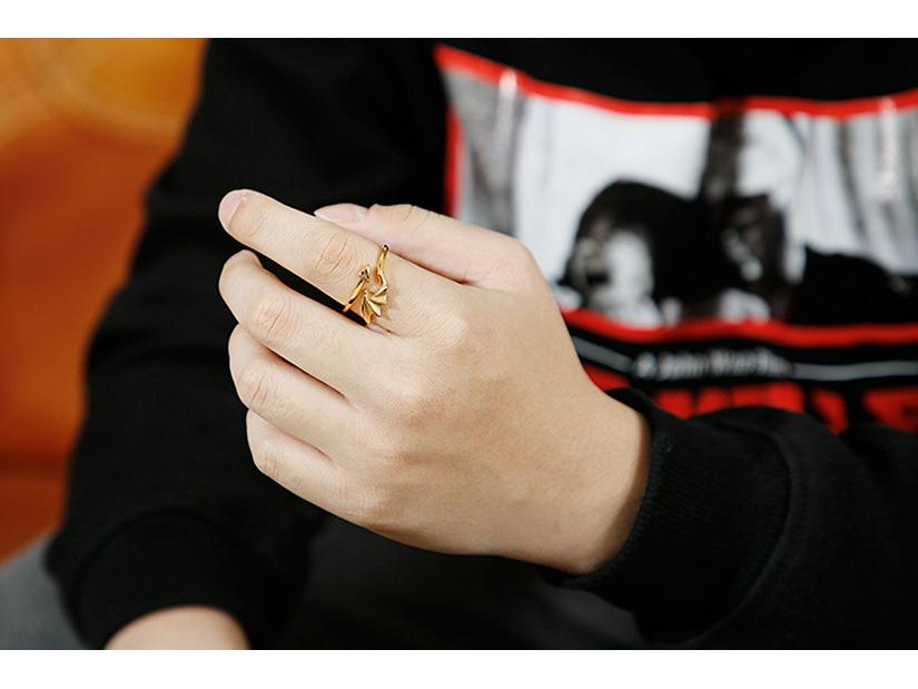 Кольцо для пары «Крылья стрелы» из нержавеющей стали с дьявольским пером