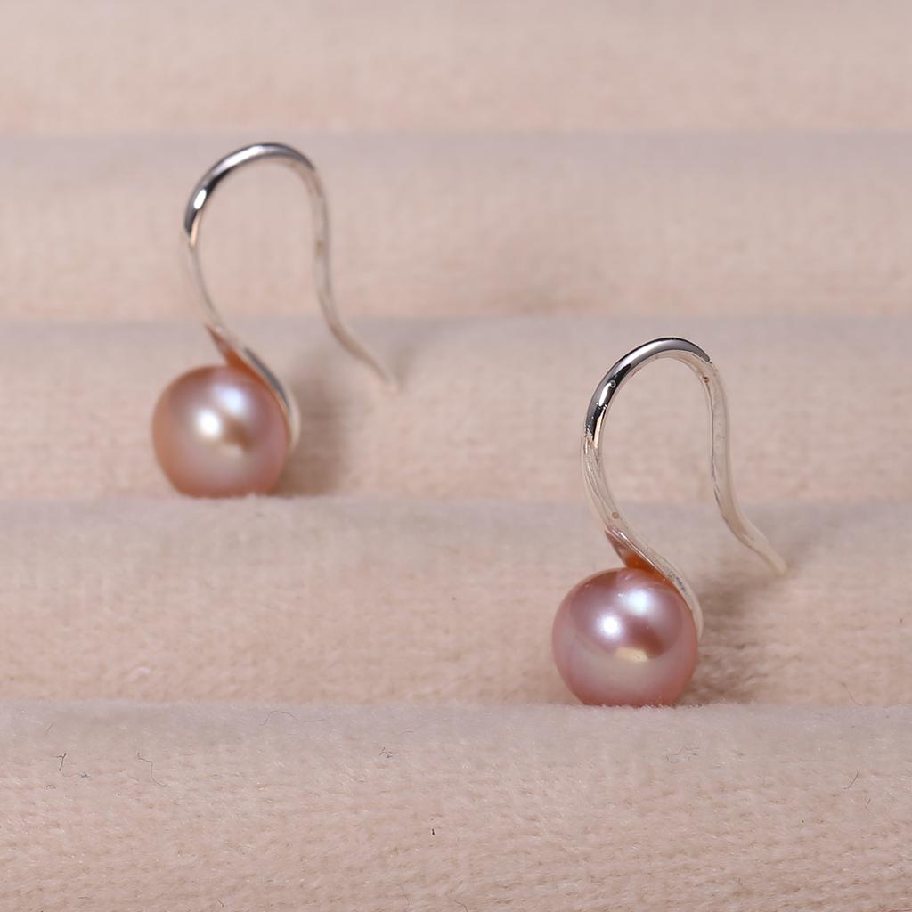 1 Pair Natural Freshwater Purple Pearls Ear Studs Earrings for Women Jewelry 20×6 Mm