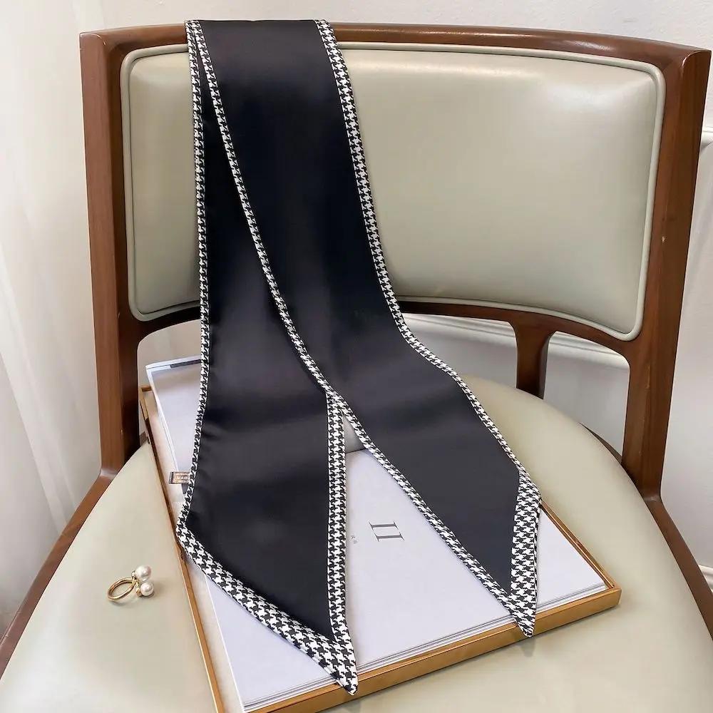 Длинный шелковый шарф-мешок, галстук, женская шея, узкие шарфы, повязка на голову, платок, принт лошади, брендовая женская шейная лента, весна, новинка