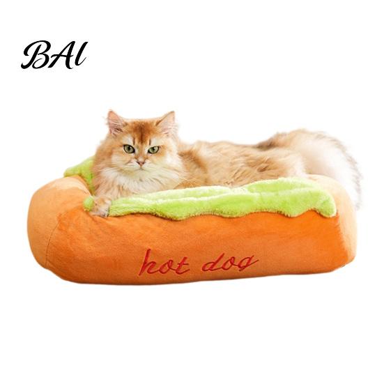 Washable Cat Nest Hot Dog Pet Bed, Removable Mat, Cozy Plush Playful Animal Bed Cute for Small Dogs Cats Indoor Use Cover