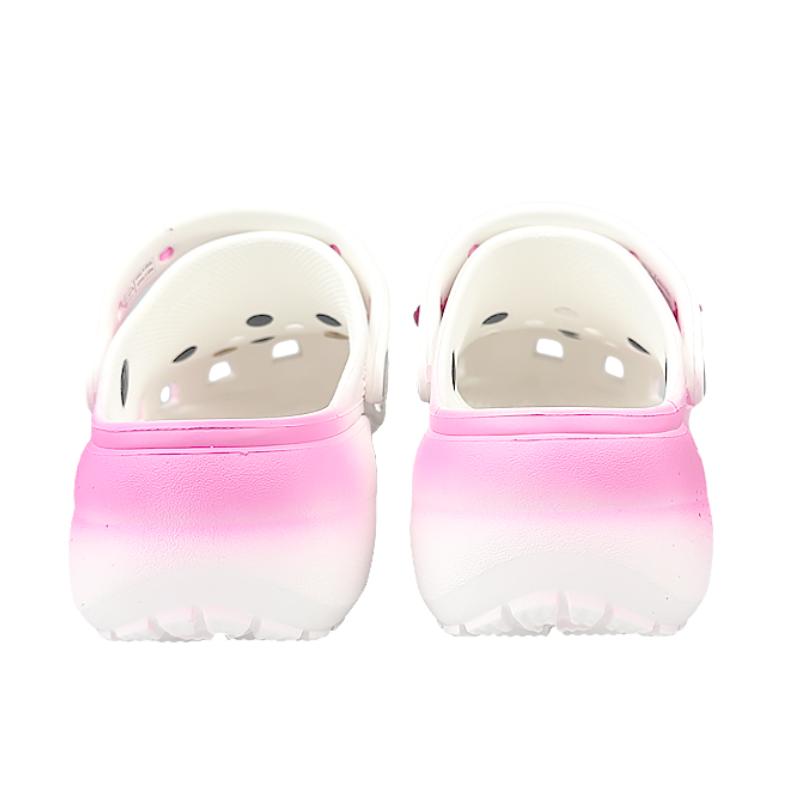 Crocs Классические клоги на платформе Court Elf Персиково-розовый Любовь Ретро Пляжные Милые Дырочные туфли Женские Розовый Белый