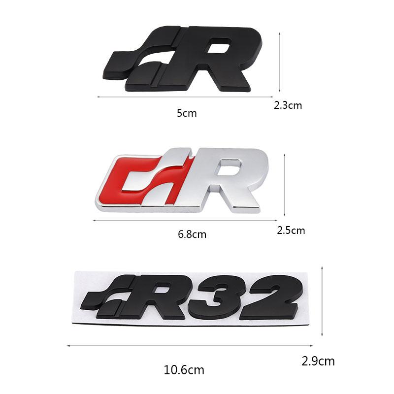 AABIO1 Car sticker Front Hood Grill SR 32 Emblem Auto Grille Badge for Volkswagen R Racing VW Sagitar Passat Golf Tiguan Touareg CC GR