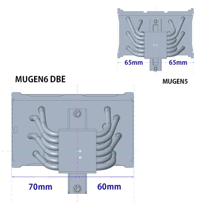 Кулер для процессора SCYTHE Size с боковым потоком MUGEN6 BLACK EDITION с двумя вентиляторами и тепловыми трубками диаметром 6 мм x6 SCMG-6000DBE