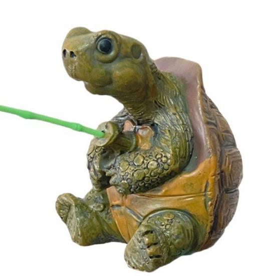 Статуэтка черепахи-рыболова, миниатюрная фигурка черепахи из смолы, декоративный элемент для воды, скульптура мини-черепахи для садового пруда