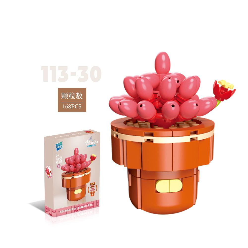 Цветочные горшки для растений, суккуленты, строительные блоки, украшения, модели, украшение для дома, букет цветов, сборные кирпичи MOC, игрушка для детей, подарок