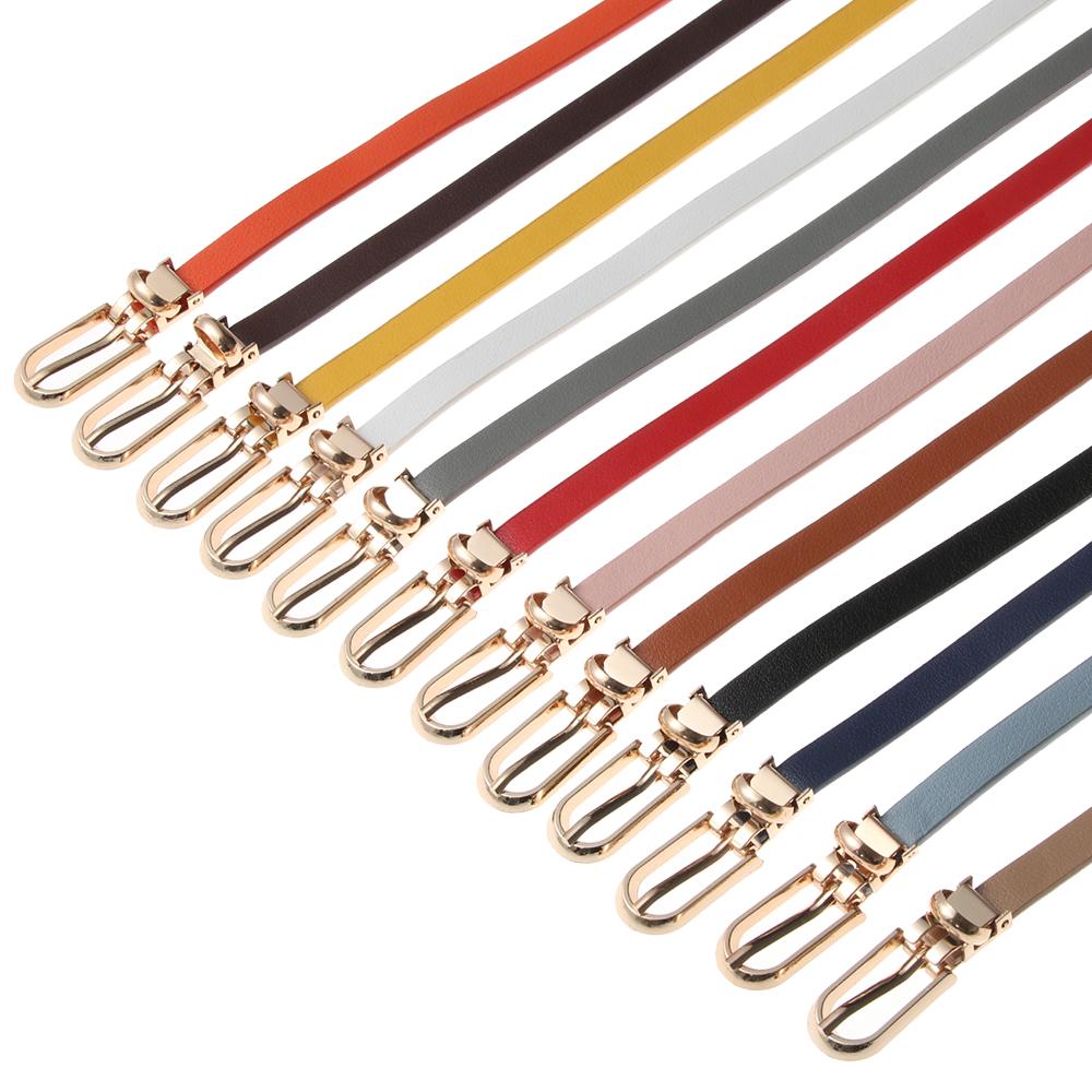 Fashion Graceful Candy Color Faux Leather Belts Adjustable Belt Dress Strap Thin Skinny Waistband