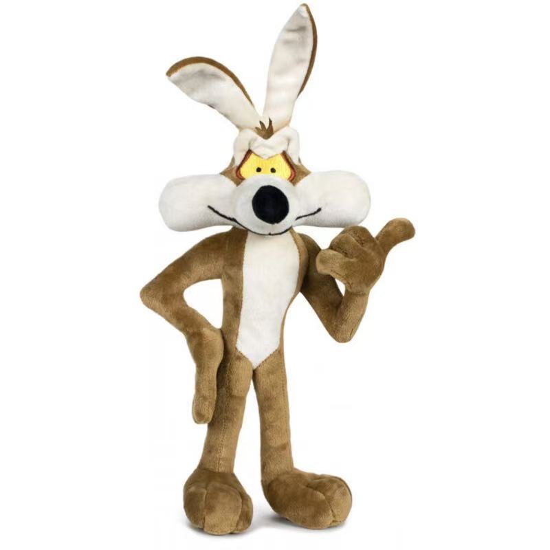 NEW Coyote Wile E Plush 40cm Animal The Cunning Brown Wolf Soft Doll Cartoon Stuffed Toy Collectibles Christmas Halloween Gifts