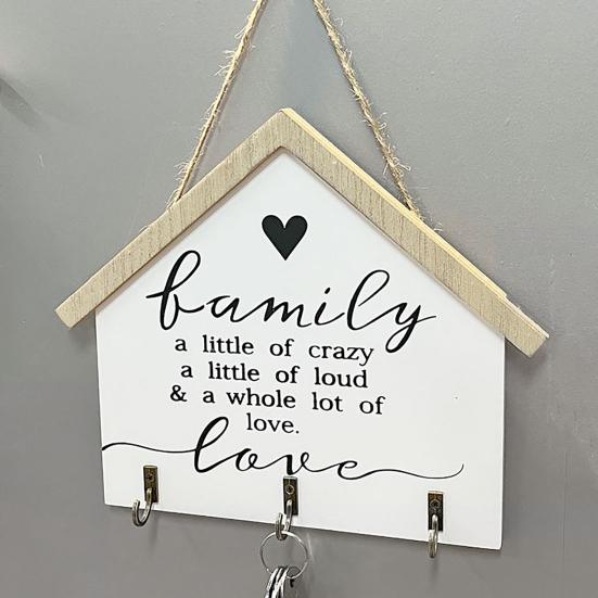 Держатель для ключей на стену Деревянный декоративный органайзер для ключей с 3 крючками Настенный держатель для ключей для прихожей входной двери кухни коридора офиса