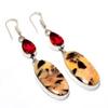 Cappuccino Jasper Pink Rubillite Gemstone Gift Jewelry Earring 2.65"