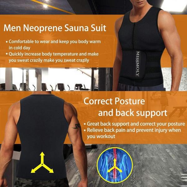 Мужской спортивный жилет для сауны, тренажер для талии, формирователь тела, майка, компрессионная рубашка, компрессионный спортивный костюм для тренировок, фитнес, поддержка спины, спортивный костюм