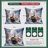 Christmas Village Train Pillowcase Printed Polyester 40/45/50Cm Throw Pillowcover Decorative Sofa Cushion Pillowslip Home Decor