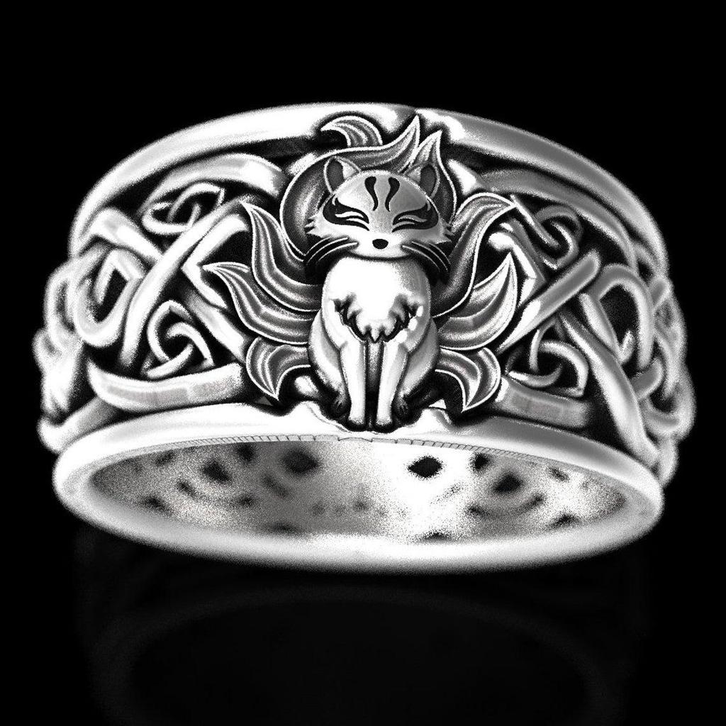 Viking Fox Celtic Ring - Retro Fashion for Men