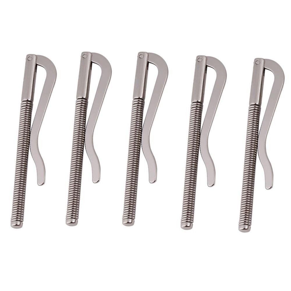 5pcs Silver Tone Money Spring Clip 5 Pcs DIY Wallet Clip Credit Card Holder For Leather Purse