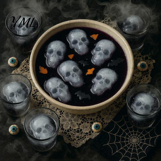 Halloween Gift for Bakers Skull Cake Mold with 20 Cavity, Theme, Silicone Non-Stick Candy Baking Accessories Parties Mold, Realistic 3D Tray