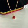 Изысканное красное круглое ожерелье для женщин, роскошное и роскошное, демонстрирующее белый темперамент, универсальная цепочка на ключицу