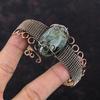 Moss Prehnite Bangle Copper Wire Wrapped Cuff Bracelet Handmade Copper Jewelry Adjustable Bangle Gemstone Stylish Jewelry Gift For Wedding
