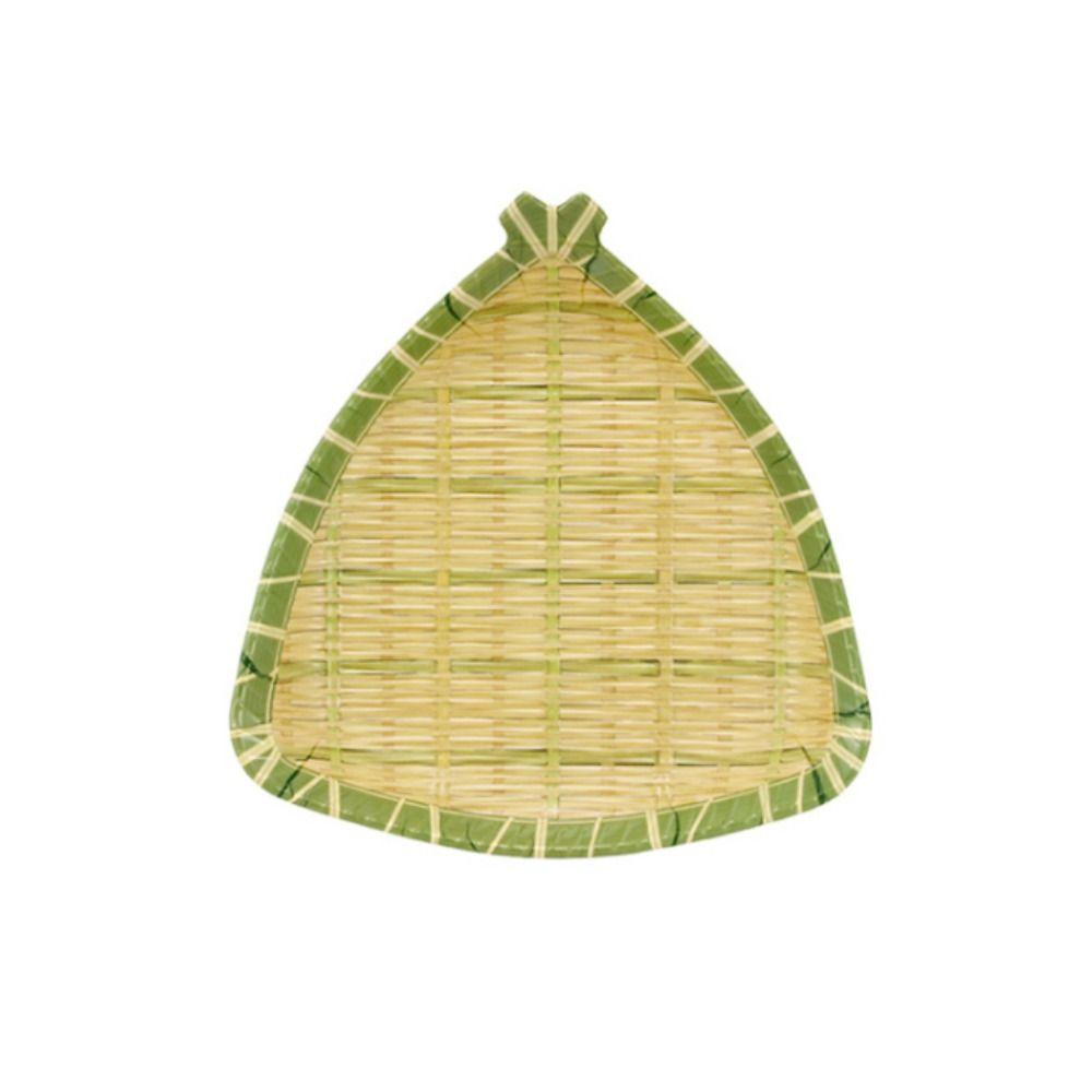 Creative Imitation Bamboo Weaving Hot Pot Vegetable Plate Melamine Multiple Styles Barbecue Plate Green Serving Plate Restaurant