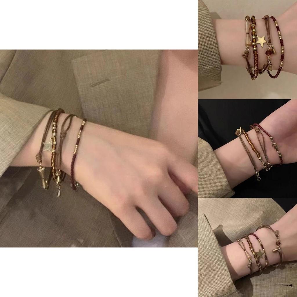 Vintage Luxury Chic Womens Beaded Bracelet With Crystal And Elements Star