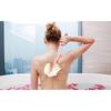 Shower Body Brush with Bristles and Loofah 2 Pack, Back Scrubber Bath Mesh Sponge with Curved Long Handle for Skin