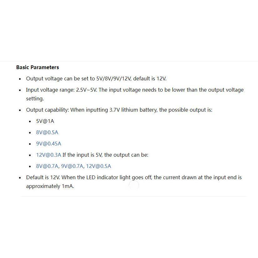 Модуль мини-повышающего DC-DC-преобразователя 3,7 В в 12 В, поддерживает выход 5 В/8 В/9 В/12 В, повышение напряжения литиевой батареи