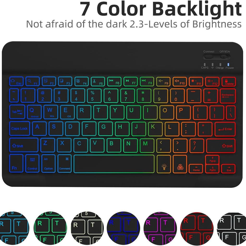 GRB Keyboard Case For IPad 11 (A16) 2025 With Pen Slot and Backlit English Keyboard