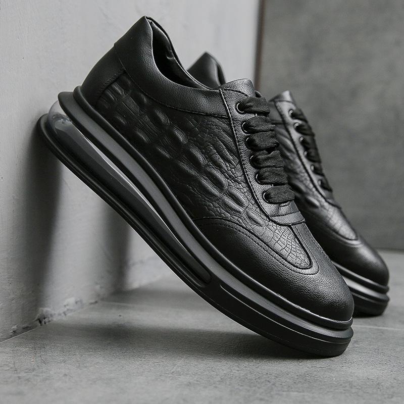 Кожаные мужские туфли повседневные туфли на воздушной подушке весна и осень новые модные туфли дышащие туфли на шнуровке белые туфли мужские туфли