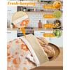 Two packs of beeswax bread bags, suitable for homemade sourdough, reusable organic flax beeswax bread bags, measuring 17 x 12.6 inches.