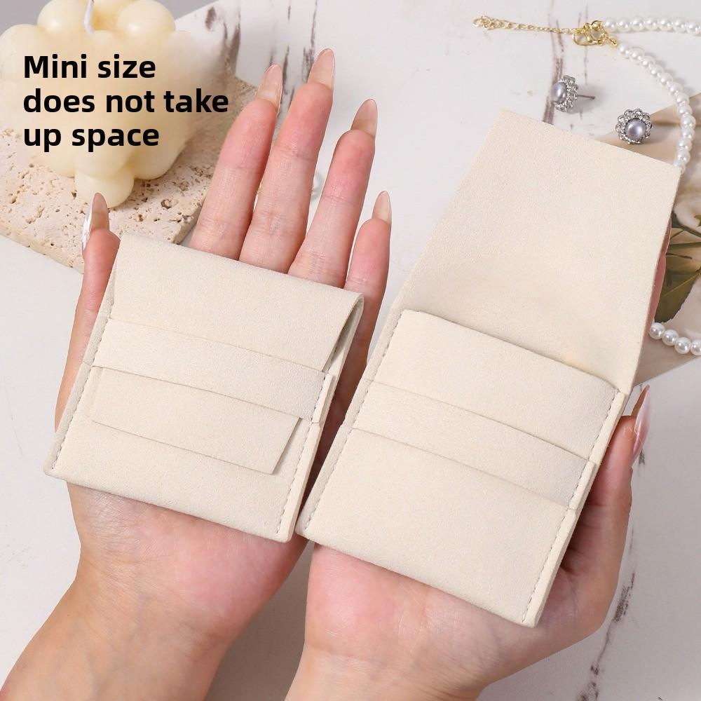 Foldable Mini Jewelry Display Bag Microfiber Velvet Earrings Organizer  Travel