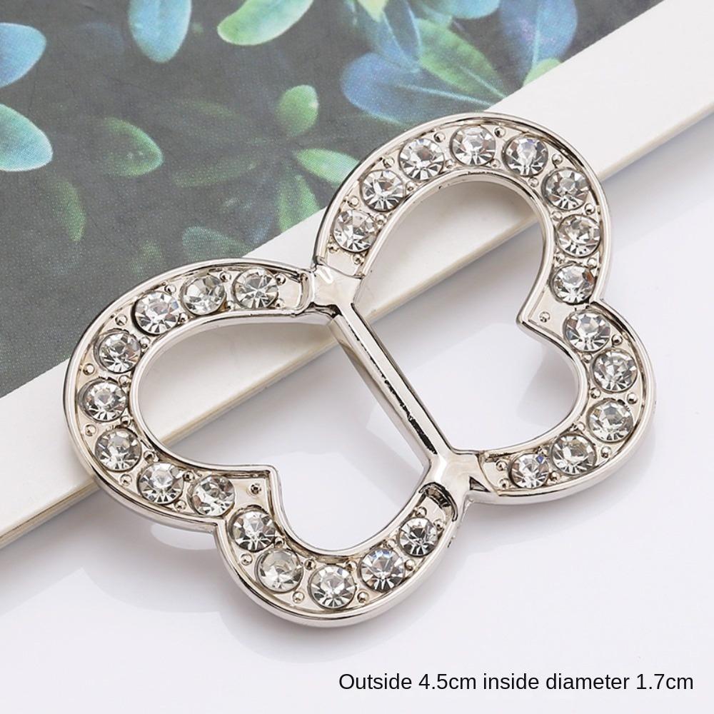 Rhinestone Tie Clips Pearl Shirt Clip Buckle Fashion Shirt Clip  for Women Lady