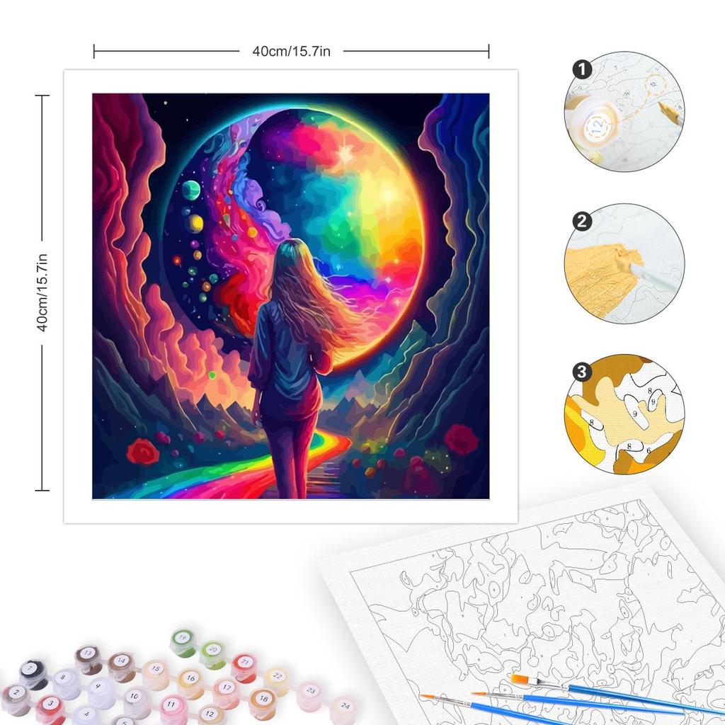 Рамка для рисования по номерам для взрослых, наборы красочных картинок по номерам для девочек, поделки своими руками для домашнего декора 40x40