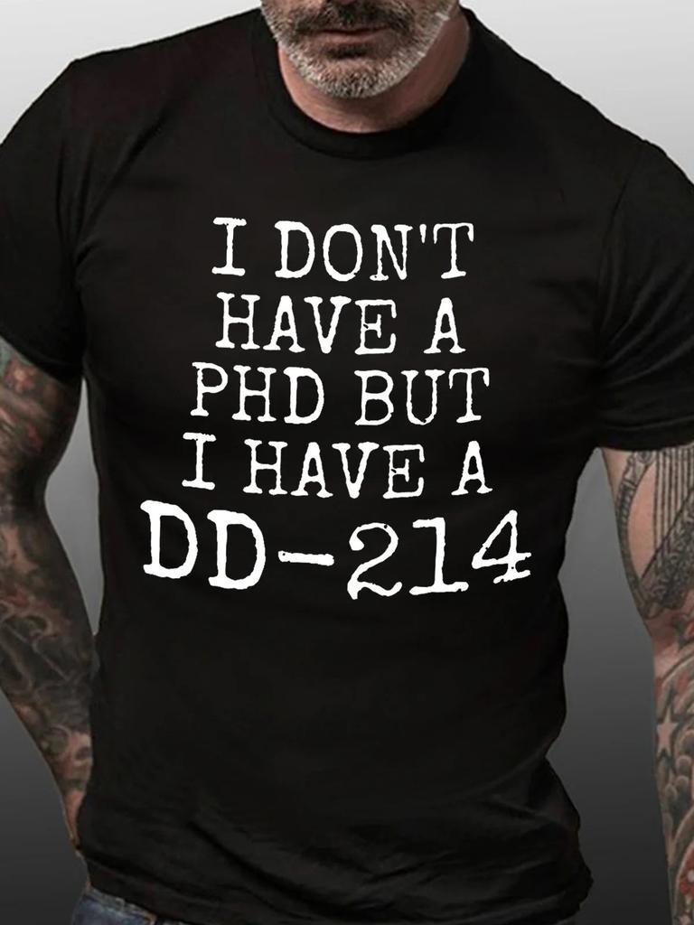 Dd214 Veteran Unisexs Short Sleeve Tshirt Funny Crew Neck Text Tee Shirts