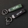 Premium leather Ultra-clear printing Metal fob key chain For Volvo XC40 Accessories
