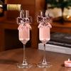 2 Pcs INS Style Crystal Butterfly Wine Glass – Cute Long Stem Goblet for Red Wine, Champagne & Sparkling Drinks