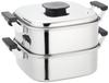 Mikojima Seisakusho Tojirushi Square Steamer 2 Tiers 27cm 18-0