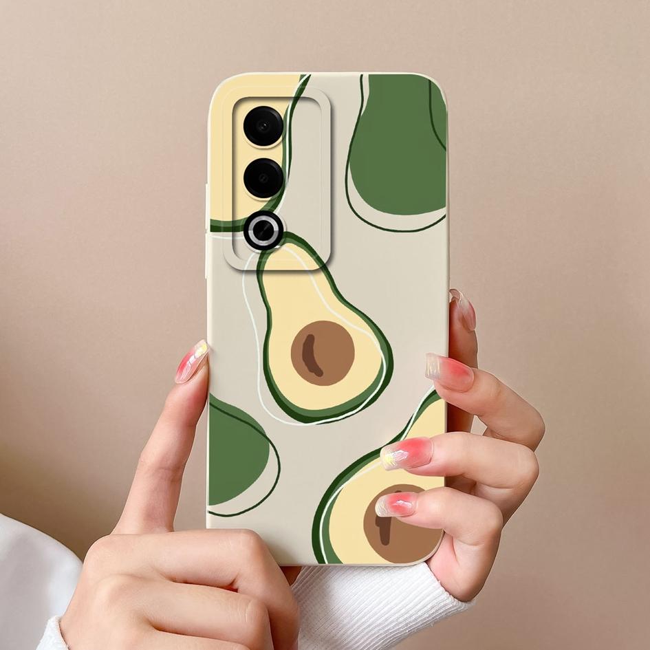 Чехол для OPPO Narzo 70 Pro Realme P1 Pro A3 Pro Забавный узор авокадо Чехлы Защитная пленка для экрана Жидкий силиконовый окрашенный корпус с защитой от падения для OPPO