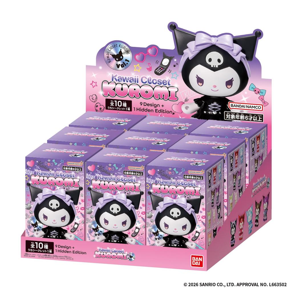 Коробка Kawaii Closet KUROMI содержит 9 Рекомендовано для 6 лет и старше Персонажи Sanrio [Bandai] том 1 (1 шт.) возраст