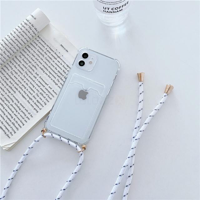 Ожерелье через плечо, ремешок, шнур, силиконовый чехол для телефона для IPhone 14 11 Pro Max 12 Mini 13 XR XS X 7 8 Plus, чехол-держатель для карточек