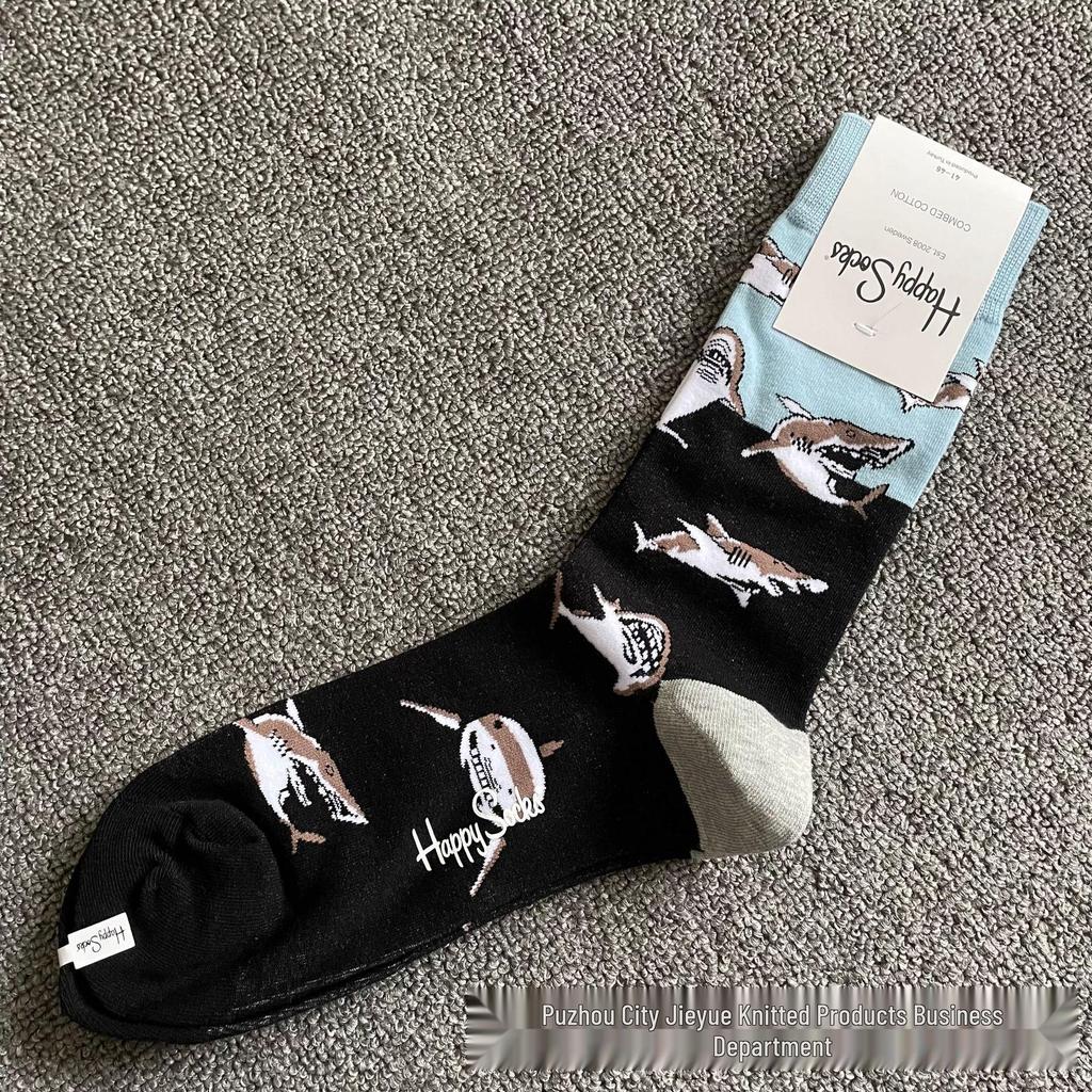 Hippy Happy Мужские Универсальные Хлопковые Носки до Середины Икры Модные