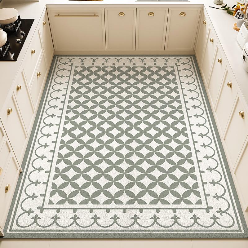 Fresh Kitchen Mat - Waterproof, Oil-Resistant, Non-Slip PVC Leather Area Rug, Easy-Clean and Cuttable Floor Mat for Home Use