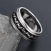 Titanium Steel Men's Retro Hip Hop Rotatable Ring - Non-fading, Unique Design