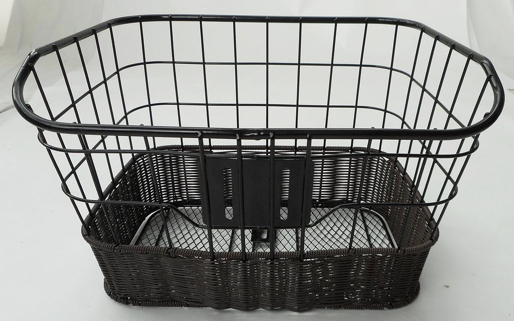 SAGISAKA Передняя часть велосипедной проволоки из ротанга, совместимая с маленькой корзиной 48425 и колесами корзины, черная/коричневая