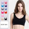 Жен. Спортивный бюстгальтер без стального кольца Эластичность Йога Бег Фитнес Спортивный бюстгальтер Дышащий Удобное противоударное нижнее белье Большие размеры